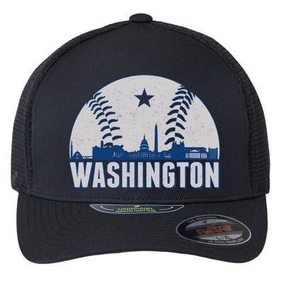 Washington DC Baseball Skyline Flexfit Unipanel Trucker Cap