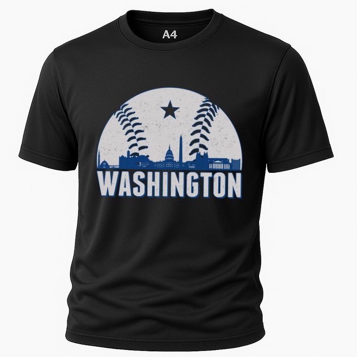 Washington DC Baseball Skyline Cooling Performance Crew T-Shirt