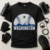 Washington DC Baseball Skyline Cooling Performance Crew T-Shirt