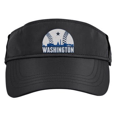 Washington DC Baseball Skyline Adult Drive Performance Visor