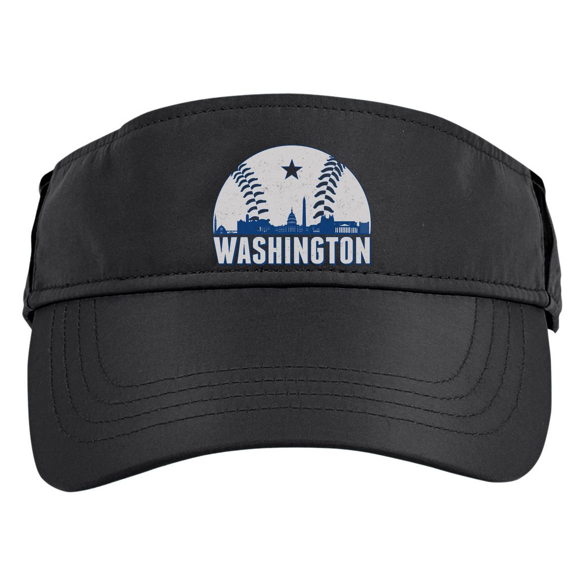 Washington DC Baseball Skyline Adult Drive Performance Visor