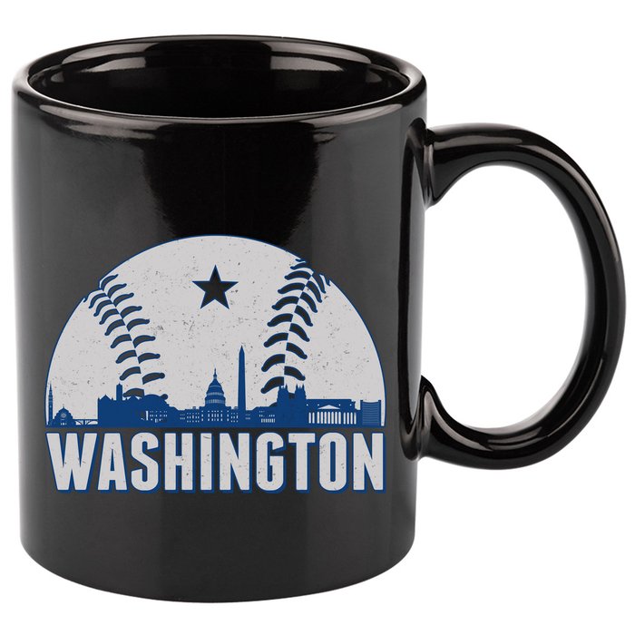 Washington DC Baseball Skyline 11oz C Handle Ceramic Mug