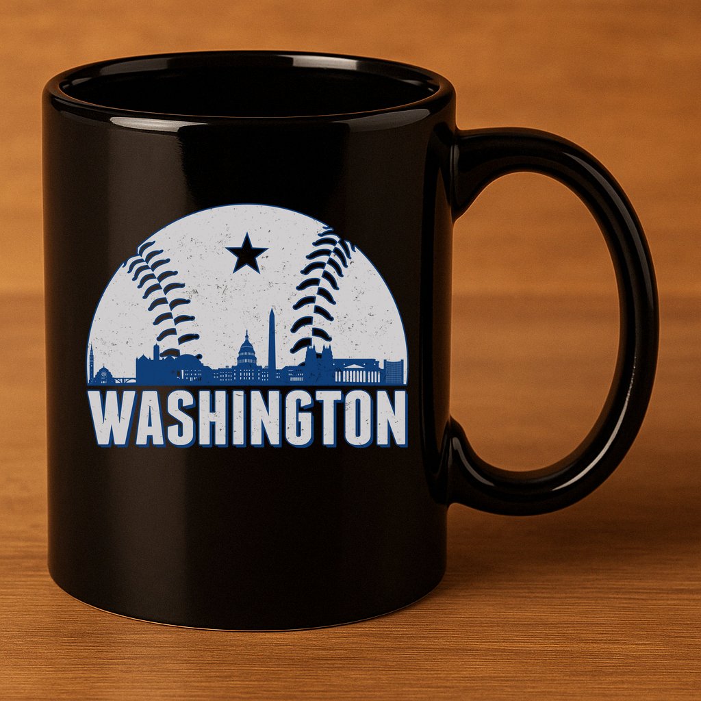 Washington DC Baseball Skyline 11oz C Handle Ceramic Mug