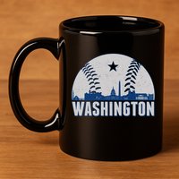 Washington DC Baseball Skyline 11oz C Handle Ceramic Mug