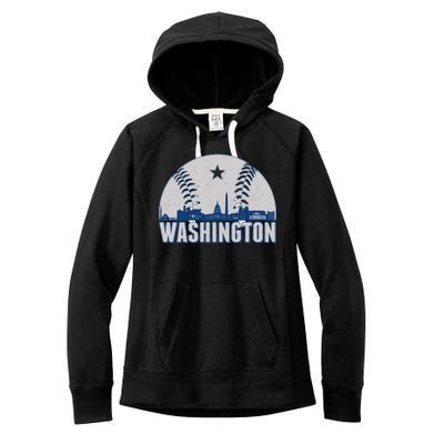 Washington DC Baseball Skyline Women's Fleece Hoodie