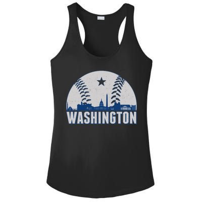 Washington DC Baseball Skyline Ladies PosiCharge Competitor Racerback Tank