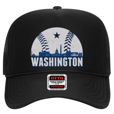 Washington DC Baseball Skyline Trucker Hat