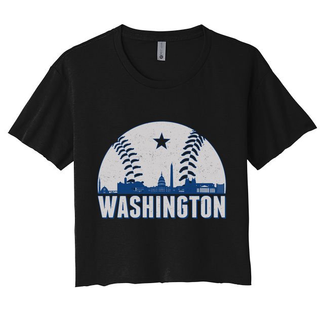 Washington DC Baseball Skyline Crop Top