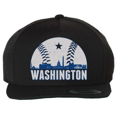 Washington DC Baseball Skyline Wool Snapback Cap