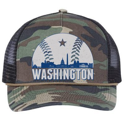 Washington DC Baseball Skyline Retro Rope Trucker Hat Cap