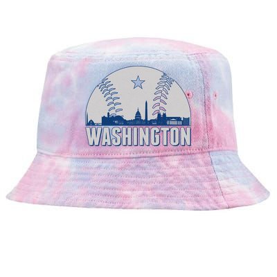 Washington DC Baseball Skyline Tie-Dyed Bucket Hat