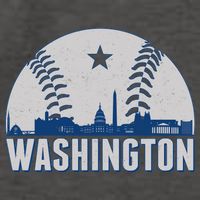 Washington DC Baseball Skyline Vector Backpack