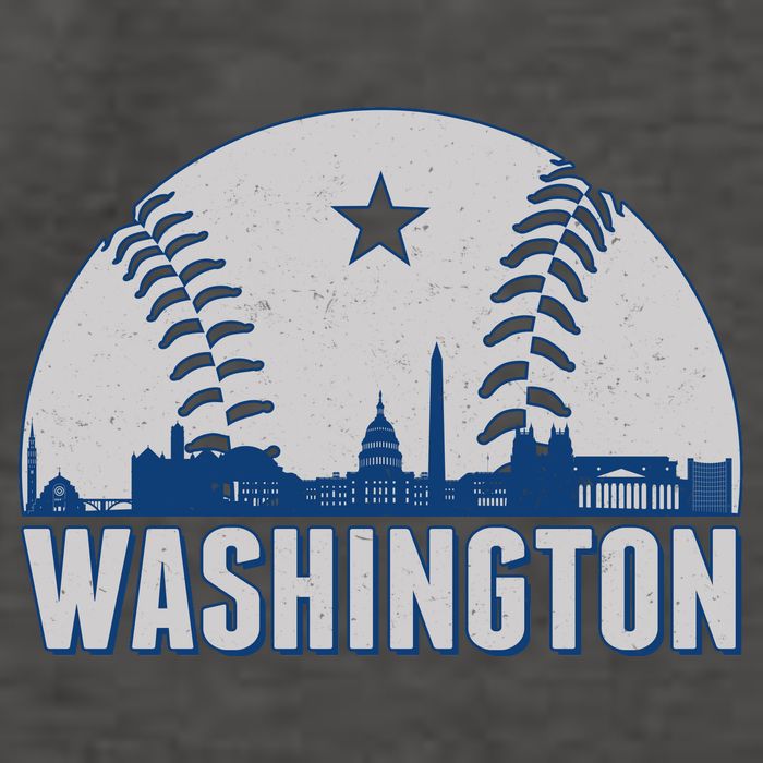 Washington DC Baseball Skyline Vector Backpack