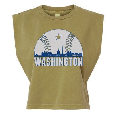 Washington DC Baseball Skyline Garment-Dyed Women's Muscle Tee