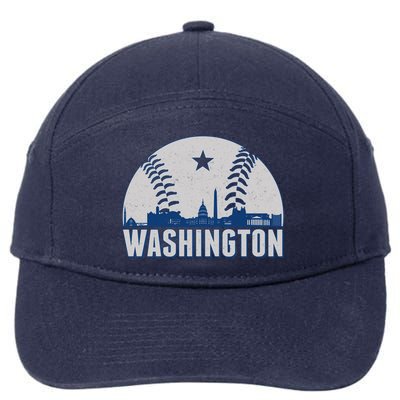 Washington DC Baseball Skyline 7-Panel Snapback Hat