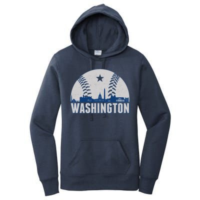 Washington DC Baseball Skyline Women's Pullover Hoodie