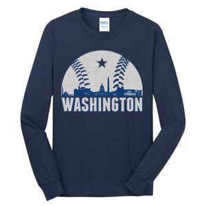 Washington DC Baseball Skyline Tall Long Sleeve T-Shirt