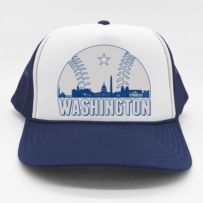 Washington DC Baseball Skyline Trucker Hat