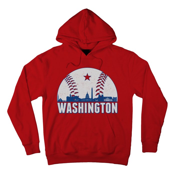 Washington DC Baseball Skyline Hoodie