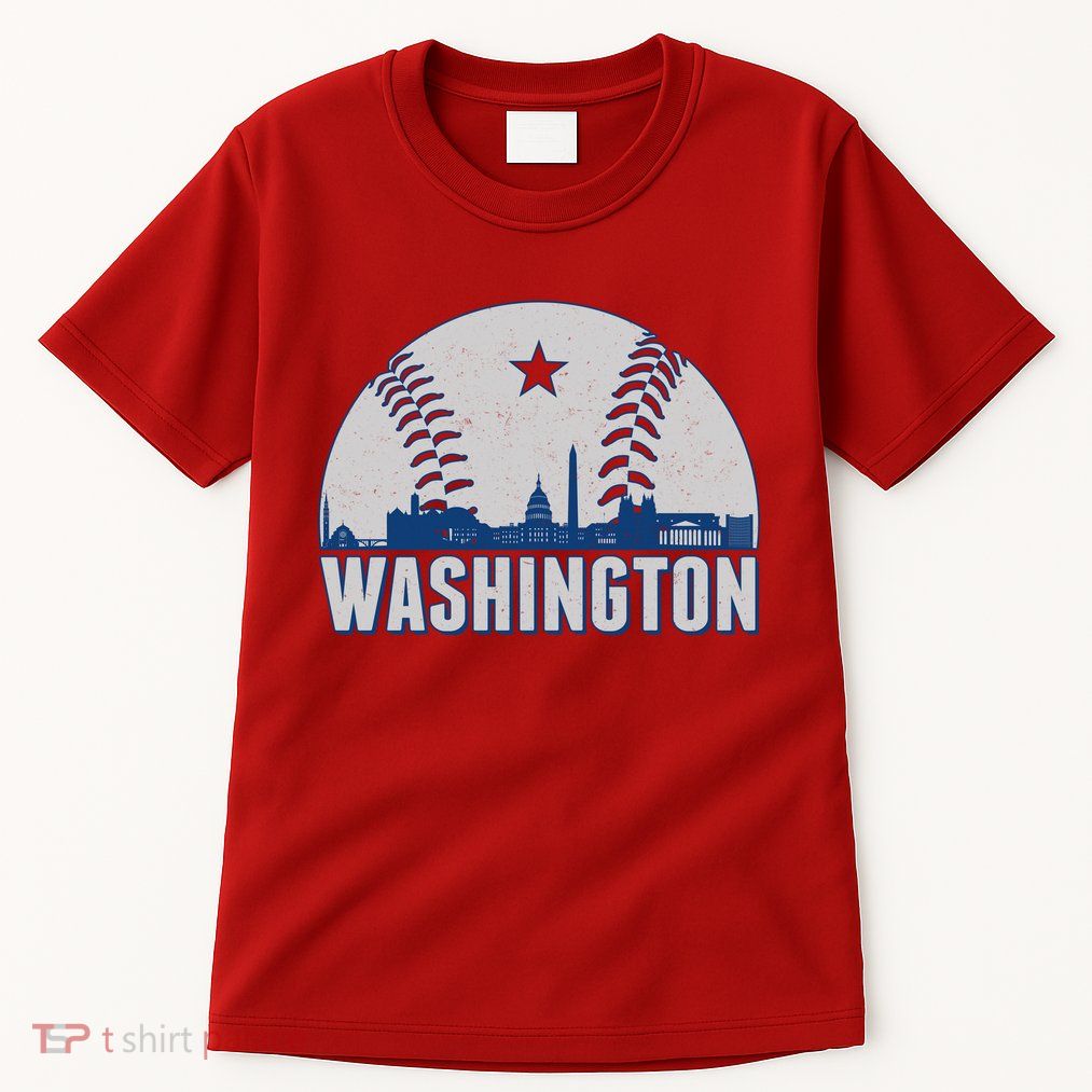 Washington DC Baseball Skyline Tall T-Shirt