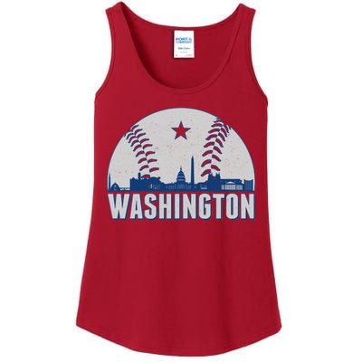 Washington DC Baseball Skyline Ladies Essential Tank