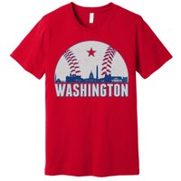 Washington DC Baseball Skyline Premium T-Shirt