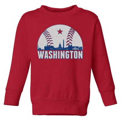 Washington DC Baseball Skyline Toddler Sweatshirt