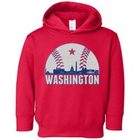 Washington DC Baseball Skyline Toddler Hoodie