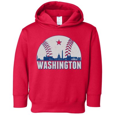 Washington DC Baseball Skyline Toddler Hoodie