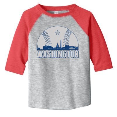 Washington DC Baseball Skyline Toddler Fine Jersey T-Shirt