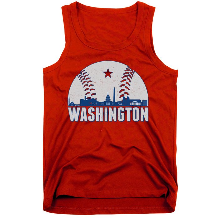 Washington DC Baseball Skyline Tank Top