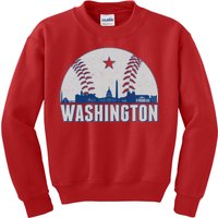 Washington DC Baseball Skyline Kids Sweatshirt