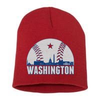 Washington DC Baseball Skyline Short Acrylic Beanie