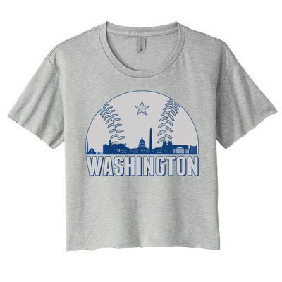 Washington DC Baseball Skyline Women's Crop Top Tee