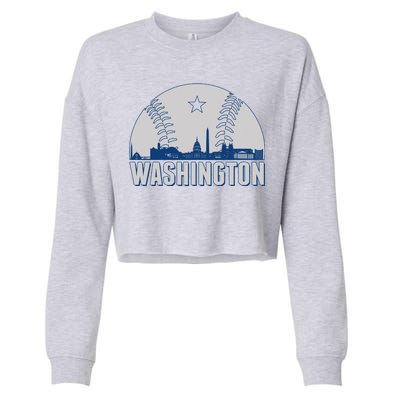 Washington DC Baseball Skyline Cropped Pullover Crew