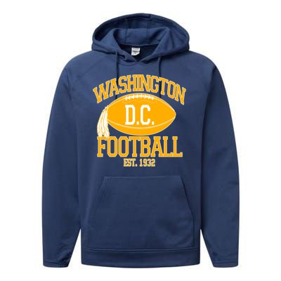 Washington DC Football Est 1932 Logo Football Fan Performance Fleece Hoodie