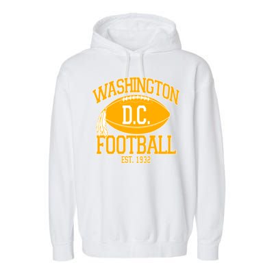 Washington DC Football Est 1932 Logo Football Fan Garment-Dyed Fleece Hoodie