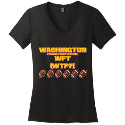 Washington Football Team Est 1932 WFT WTF? Women's V-Neck T-Shirt