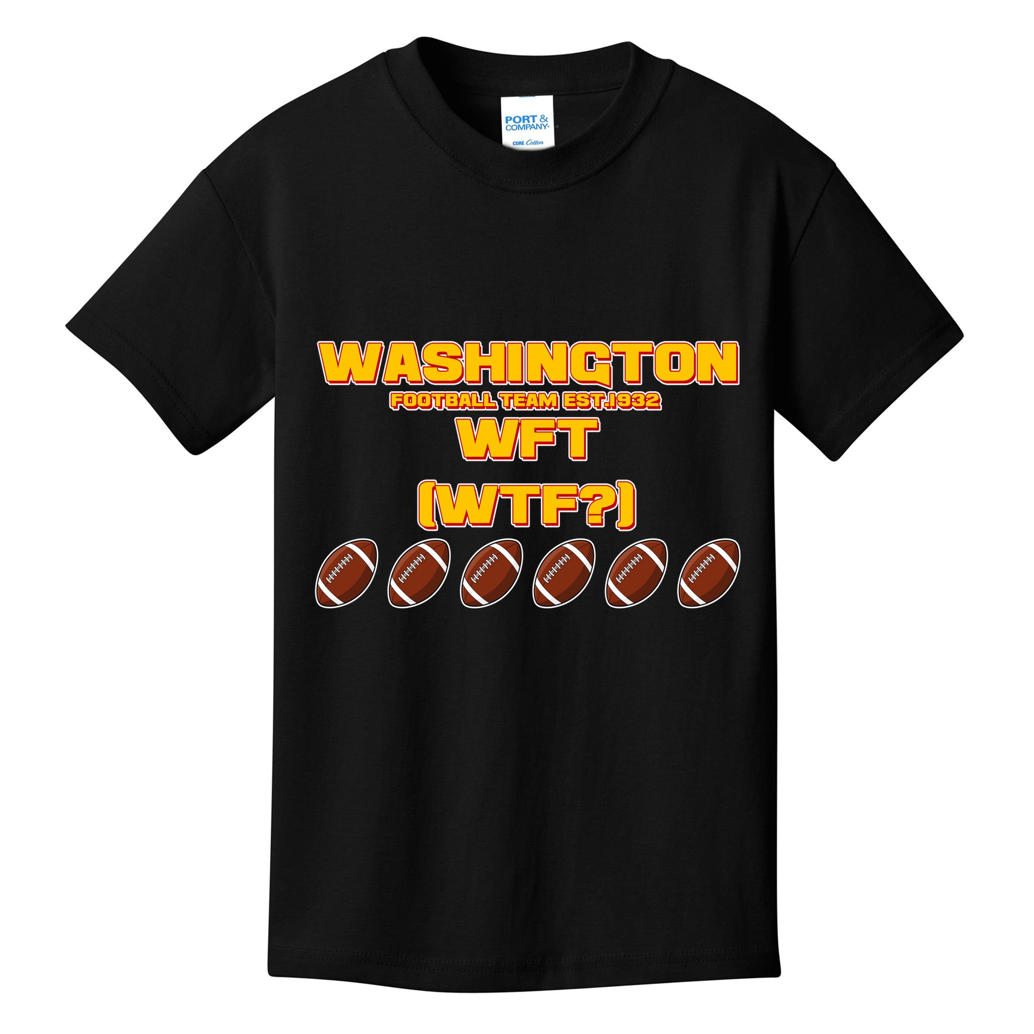 Washington Football Team Est 1932 WFT WTF? Kids T-Shirt