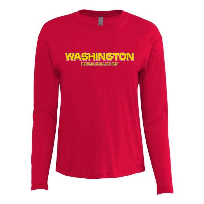 Washington Football Team Logo Womens Cotton Relaxed Long Sleeve T-Shirt