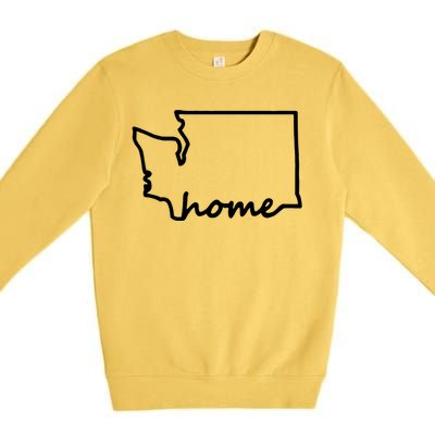 Washington Home State Map Premium Crewneck Sweatshirt