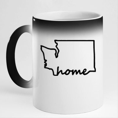 Washington Home State Map 11oz Black Color Changing Mug