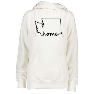 Washington Home State Map Womens Funnel Neck Pullover Hood