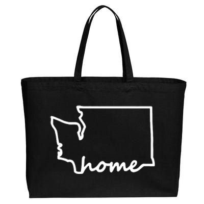 Washington Home State Map Cotton Canvas Jumbo Tote