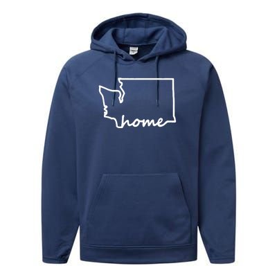 Washington Home State Map Performance Fleece Hoodie