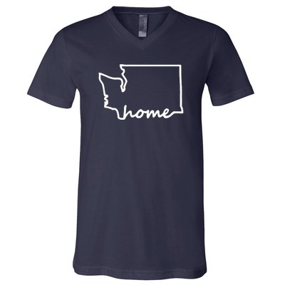 Washington Home State Map V-Neck T-Shirt