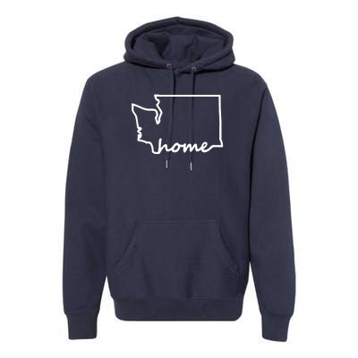 Washington Home State Map Premium Hoodie