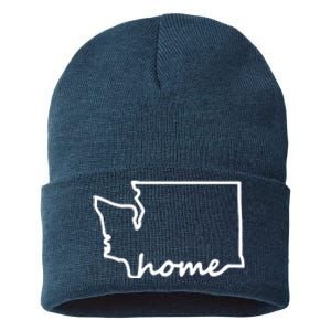 Washington Home State Map Sustainable Knit Beanie