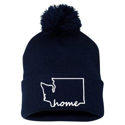 Washington Home State Map Pom Pom 12in Knit Beanie