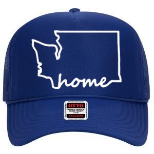 Washington Home State Map High Crown Mesh Back Trucker Hat